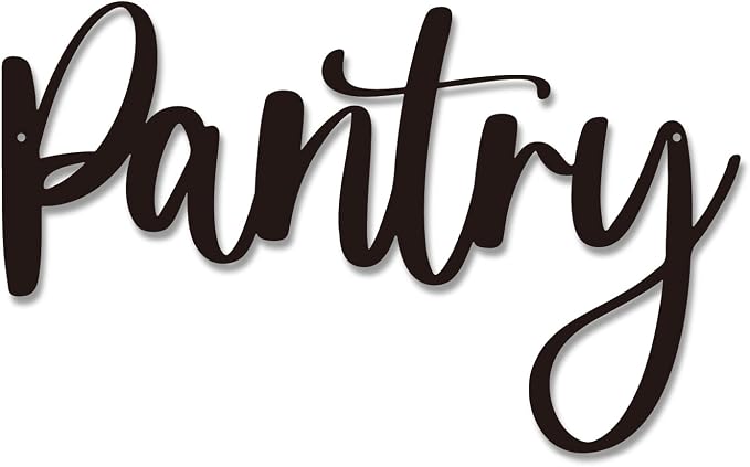 Pantry Word Sign Metal Wall Decor - Pantry Decor for Home Kitchen Restaurant Coffee Shop Store Farmhouse Wall Decor (20 inches)