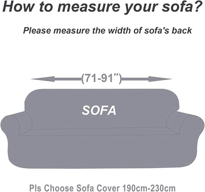Mybedsoul Christmas Sofa Cover Santa Claus Printed Sofa Couch Cover Washable Furniture Protector with Elastic Bottom Xmas Home Room Festival Decoration(3 Seater)