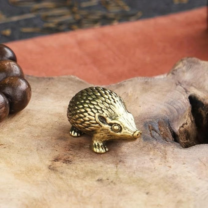 Vintage Solid Brass Hedgehog Figurine - Charming Desk Decor for Collectors - Perfect Home or Office Accent(Hedgehog)