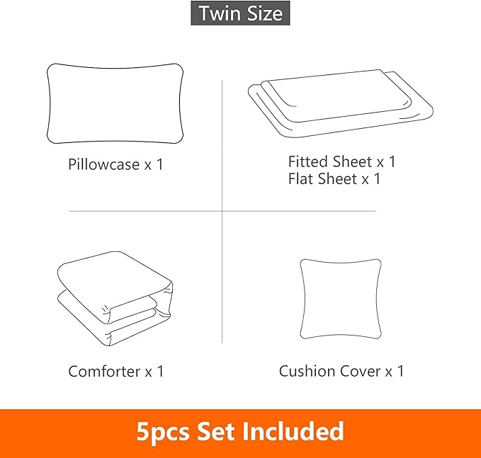 Kids Gaming Bedding Sets, 5 Piece Gamer Comforter Sets for Teens Boys Twin Size for Bedroom Comforter Set Adult 3D Gamepad Microfiber Bedding Sets Fits All Season (Twin Comforters Set)