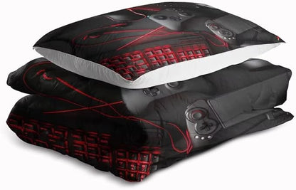 Gaming Comforter for Boys Teens,Game Bedding Sets Queen,Kids Gamer Comforter Set,Video Game Bedroom Decor,Gamepad Controller Duvet Insert All Season 3 Piece 1 Comforter and 2 Pillowcases