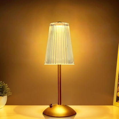 Portable Crystal Table Lamp,Cordless Metal Vintage Desk Lamp,3 Color Touch Control Rechargeable Lamp,3-Levels Brightness Room Decor Desk Lamp,Living Room,Kitchen,Dining Room Lamp (Gold-4)