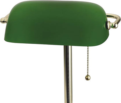Catalina Lighting Traditional Desk Lamp, Green, Smart Home Capable for Home Office, Dorm, Apartment, Corded with Adjustable Lighting