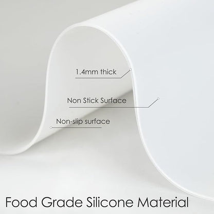 Oversize Silicone Placemat, 31.5 * 16.93" Food-Grade Flexible Silicone Table Mat for Baking Pastry Non-Stick, Kids Nonslip Dinner Placemat Heat Resistant Waterproof Countertop Protector, Translucent
