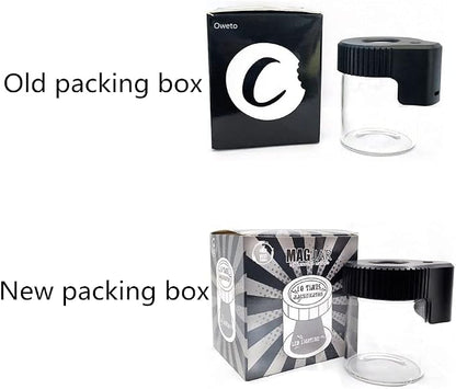 Led Transparent Glass Seal Storage Jar, Light-Up Magnifying Ornamental Glass Bottle (Black)