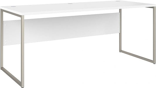 Bush Business Furniture Hybrid 72W x 30D Computer Table Desk with Metal Legs in White