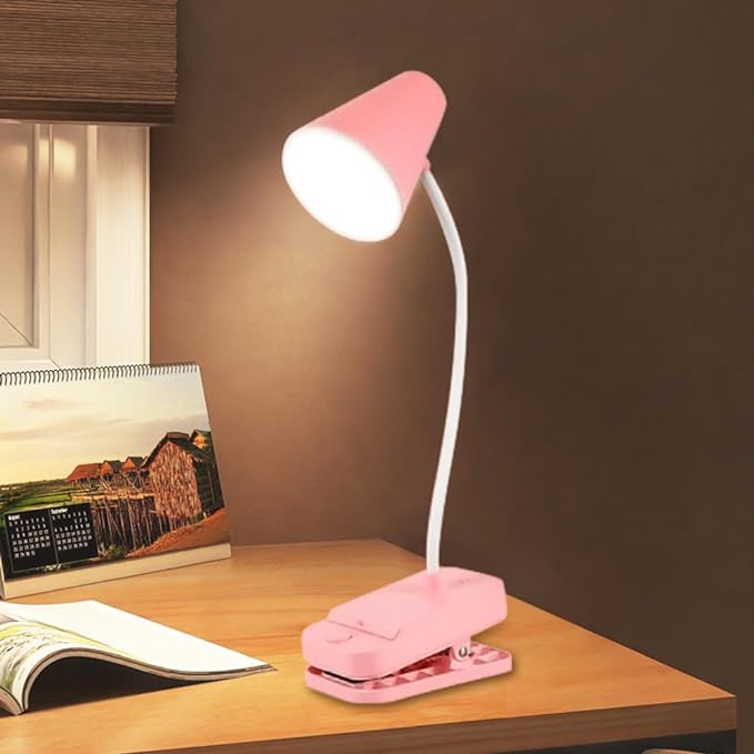 Clip on light,Table lamp pink,Desk lamp for college dorm room,Standing,Clip-on,Battery and usb dual-use,360° rotating hose,Eye-care desk light,Led lamp,Desk lamps for home office,Work light
