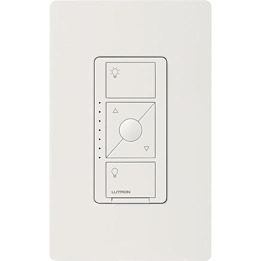 Lutron Caseta Original Smart Dimmer Switch ELV+ (Lutron Hub Required), 250W LED, Single-Pole/3-Way, Neutral Required, PD-5NE-WH 8-PACK, White, 8 Pack