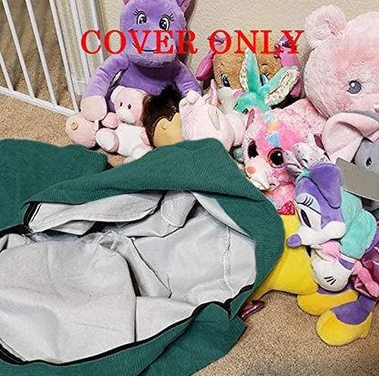 Stuffed Animal Storage Bean Bag Chair Cover (No Filler)for Kids and Adults.Soft Premium Corduroy Stuffable Beanbag for Organizing Children Plush Toys or Memory Foam Extra Large 300L (Green)