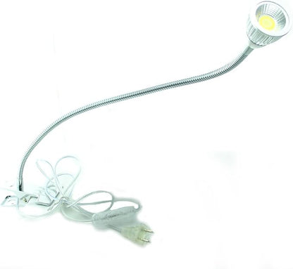 5W 3 Colors LED COB Clip on Light Silver 19.68 INCH 50 CM Tube Desk Flexible Table Bed Lamp Work Home Design lighting 110V 220V 85V - 265V AC with US Plug switch on off 500LM (Silver)