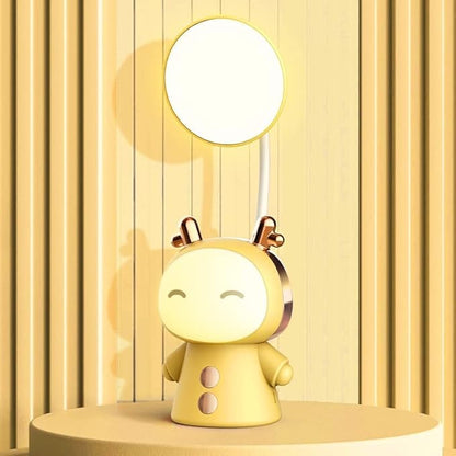 Cartoon Led Desk Lamp Fun Cute Learning Folding Rechargeable Eye Protection Student Children Kids Reading Night Light Bedside Gradient Colour