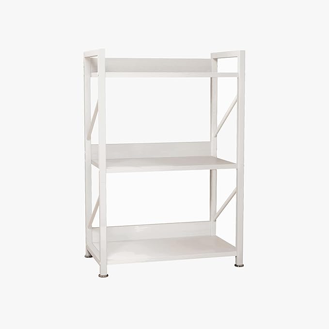 Small Bookshelf for Small Spaces,Modern 3 Tier Bookcase Night Stand, Narrow Book Shelf Organizer, Small Shelf Open Display Rack for Bedroom, Living Room, Home Office(White)