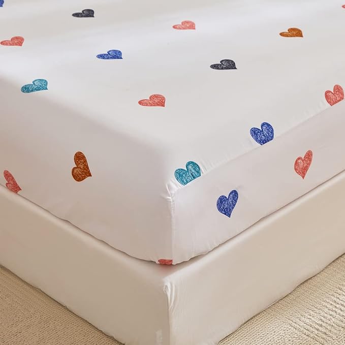 ADASMILE A & S Full Unicorn Comforter Sets for Girls 6 Pieces Pink Floral Unicorn Bedding Set with Colorful Cute Love Heart Sheets Full for Girls Unicorn Bed in a Bag Comforter for Home Decor