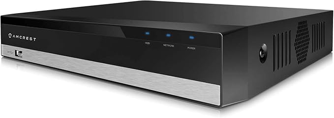 Amcrest NV2108-HS 8CH 1080P/3MP/4MP/5MP/6MP/4K Network Video Recorder - Supports up to 8 x 4K IP Cameras, Pre-Installed 2TB Hard Drive, (No Built-in WiFi) (NV2108-2TB)