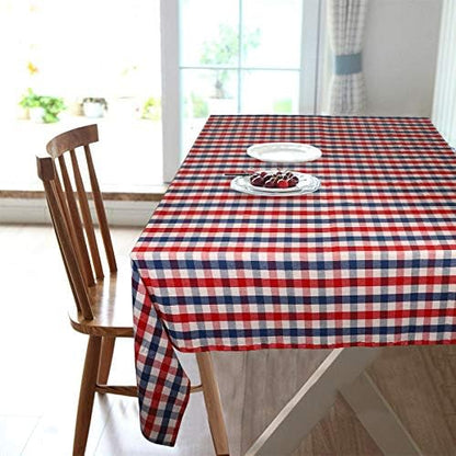 Urban Villa Tablecloth Cotton Tabletop 60x84 (6-8 Seats) July4th Checks