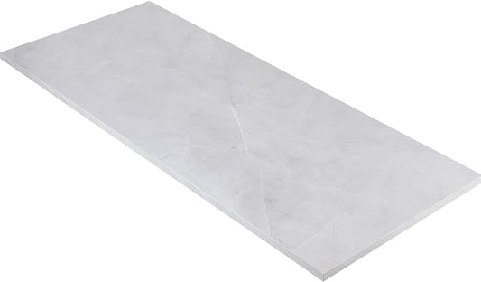 Kaboon Universal Tabletop 40"x18", Solid One-Piece Melamine Table Top, Double Desk L-Desk Floating Desk DIY, Home and Office, White Rock