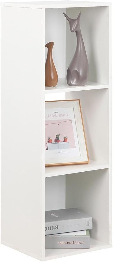 PACHIRA E-Commerce Wooden Storage Cubes Bookcase, Unit Shelf, Closet Cabinet, Organizer Rack in Living Room, Bedroom, Study, 3 Cube, White