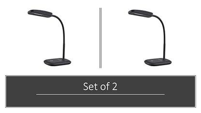 Set of 2 New Sunbeam Flexible Neck LED Desk Lamp Adjustable Light, Eye-caring Dimmable Office Lamp, Save $85/ year, Energy efficient lamp, Energy Star Certified, Black