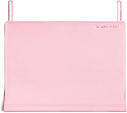 Table Tyke Placemat XL Silicone Baby Placemat with Teething Edge Bumper - Waterproof Toddler Table Mat for Eating, BPA Free, Dishwasher Safe (Pink)