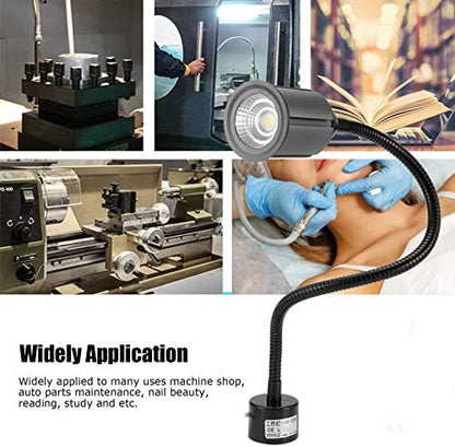 Hyuduo LED Lamp with Magnetic Base, 12W Long Flexible Gooseneck Desk Work Lamp, Sewing Machine Light for Workbench, Metal Lathe, Drill Press
