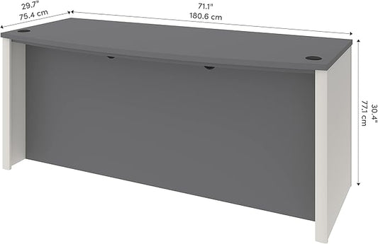 Bestar Connexion 72W Desk Shell in Slate & Sandstone
