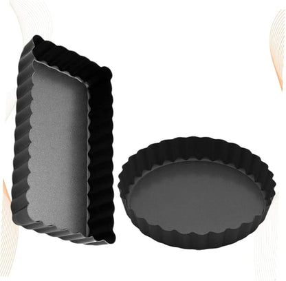 IMIKEYA 2pcs Non-stick Cake Molds Live Bottom Tart Pizza Pans for Baking Pies Quiches and Desserts