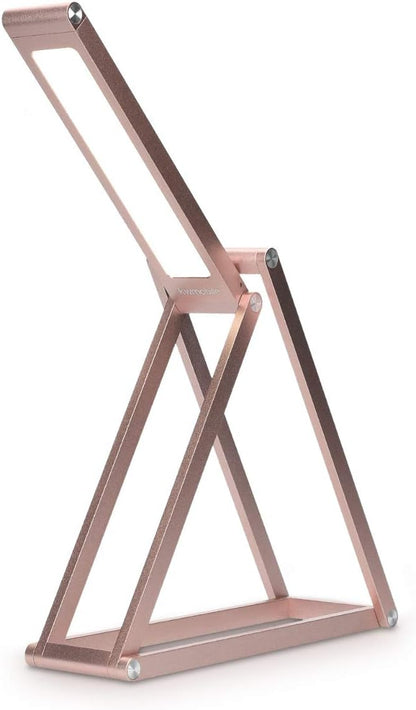 kwmobile Foldable LED Desk Lamp - Folding Portable USB Table Light with 3 Brightness Settings - for Home, Reading, Studying, Work, Travel - Rose Gold