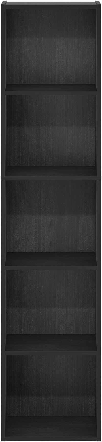 Furinno Luder Bookcase / Book / Storage, 5-Tier Cube, Blackwood