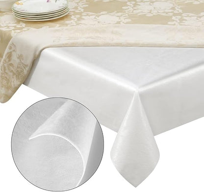 Quality Table Pad Protector, Superior Protection from Spills, Scratches & Heat - Reusable Vinyl Table Cloth with Cushion Flannel Backing (108" L x 54" W)