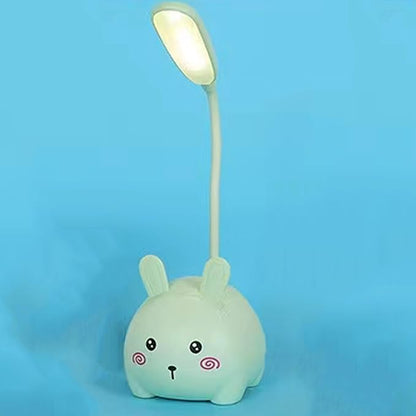 Cute LED Desk Lamp, LED Eye Protection Desk Lamp, Mini Rabbit Lamp, Portable LED Table Light, Foldable Kids Night Light for Bedroom, Living Room, Studing Room (Green)
