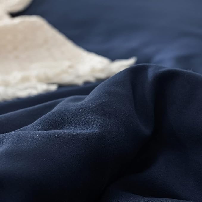 Solid Navy Comforter Set Cal King Navy Blue Bedding Set Soft Pure Navy Blue Bedding Quilt Men Navy Blue Blanket Women Breathable Durable Bed Comforter Set Dark Navy Blue Bedding Set Cal King