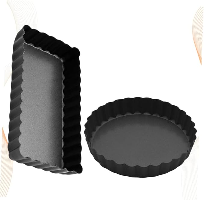 IMIKEYA 2pcs Non-stick Cake Molds Live Bottom Tart Pizza Pans for Baking Pies Quiches and Desserts