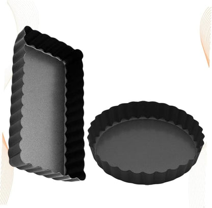 IMIKEYA 2pcs Non-stick Cake Molds Live Bottom Tart Pizza Pans for Baking Pies Quiches and Desserts