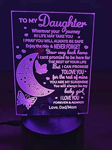 Creative Customized Moon Butterfly Birthday Gifts Bedside Lamp 3D Illusion Moon Night Lights USB LED Table Lamp Gifts for Daughter- 7 Colors Changing Christmas Gifts Arts lamp from Dad Mom