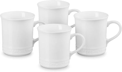 Le Creuset Stoneware Vancouver Mug, Set of 4, 14 oz. each, White