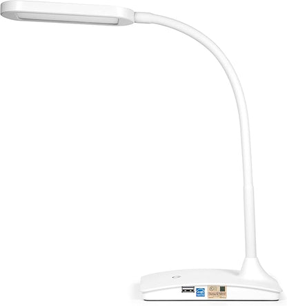 TW Desk Lamps for Home Office - Super Bright Small Desk Lamp with USB Charging Port, a Perfect LED Desk Light as Study Lamp, Bedside Reading Lights, White