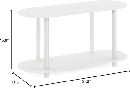 Furinno Turn-N-Tube No Tools Modern Oval Side Table, White/Virgin White