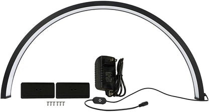 Half Moon LED Light for Nail, 3000-6000K Dimmable Half Moon Nail Desk Lamp with Touch Key, 35W Half Moon Fill Light with Lamp Holder for Lash Extension Beauty Tattoo Live Steaming