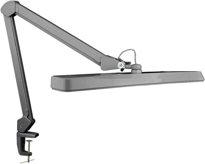 Neatfi XL 2,500 Lumens LED Task Lamp, 30W Super Bright Desk Lamp with Clamp, 162 Pcs SMD LED, Eye-Caring LED Lamp (Non-CCT, Silver)