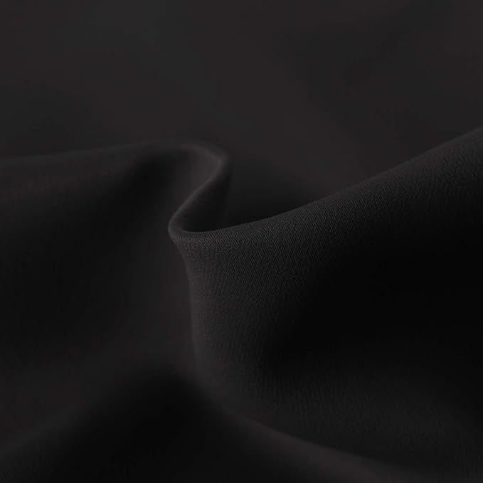 Hiasan Black Valance Curtains Blackout Rod Pocket Window Curtain Valances for Kitchen, 42 x 18 Inches Length, 1 Panel