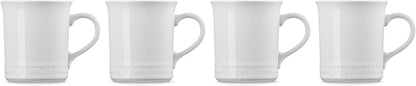 Le Creuset Stoneware Vancouver Mug, Set of 4, 14 oz. each, White