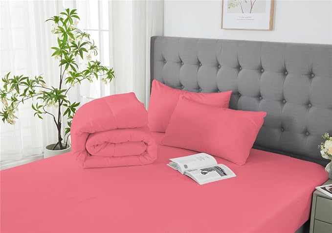 3 Piece Solid Color All Season Bedding Comforter Set Microfiber Soft Lightweight Bedding Set for Kids Teens Adults Room Decor with 1 Comforter and 2 Pillowcases Twin