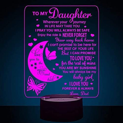 Creative Customized Moon Butterfly Birthday Gifts Bedside Lamp 3D Illusion Moon Night Lights USB LED Table Lamp Gifts for Daughter- 7 Colors Changing Christmas Gifts Arts lamp from Dad Mom