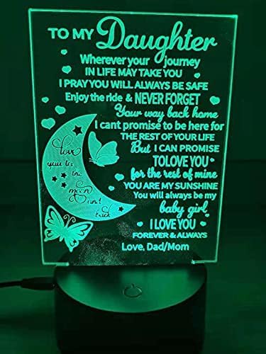 Creative Customized Moon Butterfly Birthday Gifts Bedside Lamp 3D Illusion Moon Night Lights USB LED Table Lamp Gifts for Daughter- 7 Colors Changing Christmas Gifts Arts lamp from Dad Mom