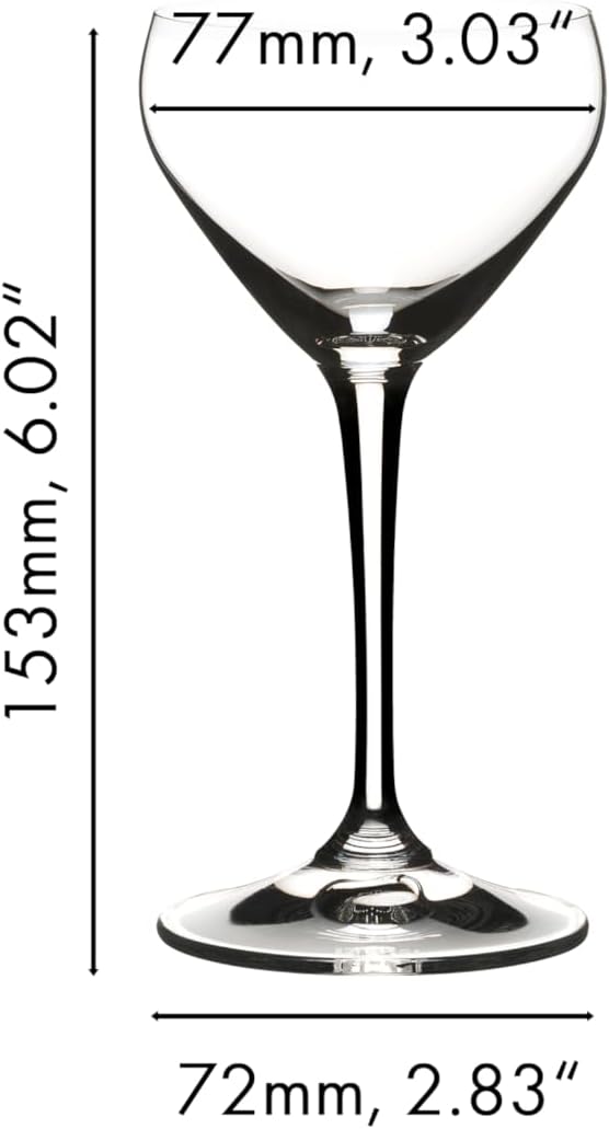 Riedel Drink Specific Glassware, Nick & Nora Cocktail Glass, 4oz, Old-Fashioned Stemmed Cocktail Glasses, Martini, Manhattan, Set of 4