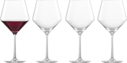 Zwiesel Glas Pure Burgundy Red Wine Glass (Set of 4), Graceful Burgundy Glasses for Red Wine, Dishwasher-Safe Tritan Crystal Glasses, Made in Germany (23 Ounce)