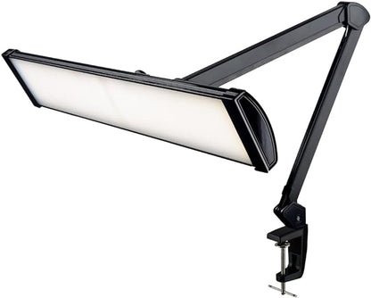 Neatfi Ultra 3,500 Lumen LED Desk Lamp, Color Correlated Temperature, 3 Light Modes, Dimmable, 45W, 26 Inch Wide Metal Shade, 540 SMD LEDs (CCT with Clamp, Black)