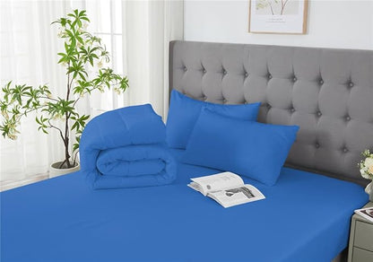 3 Piece Solid Color All Season Bedding Comforter Set Microfiber Soft Lightweight Bedding Set for Kids Teens Adults Room Decor with 1 Comforter and 2 Pillowcases Full