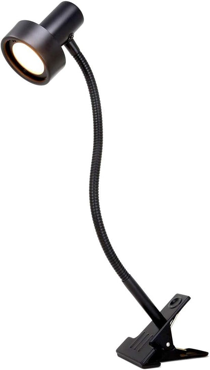 O’Bright LED Clip on Light for Bed Headboard/Desk, Dimmable LED Desk Lamp with Metal Clamp, 5W LED, Flexible Gooseneck, Adjustable Brightness for Eye-Care Reading, Vintage Design (Metal Black)