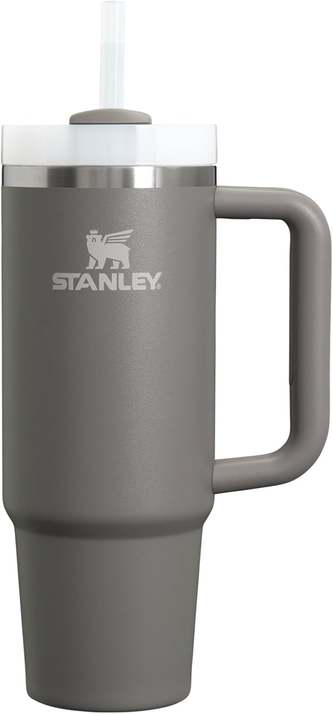 STANLEY Quencher H2.0 Flow State Tumbler, 30 oz, Stone | Handle and Straw | 3-Position Lid | Cup Holder Compatible for Travel | Insulated Stainless Steel Cup | BPA-Free